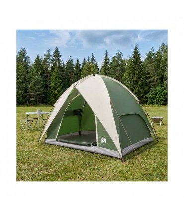vidaXL Camping Tent with Rainfly Water-resistant Dome Green