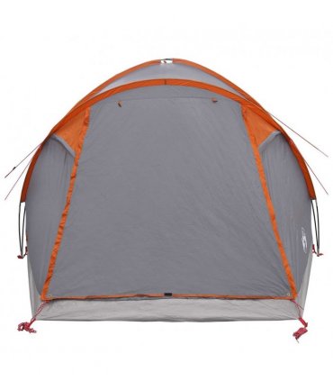 vidaXL Cabin Tent Grey and Orange 4-Person Polyester and Steel