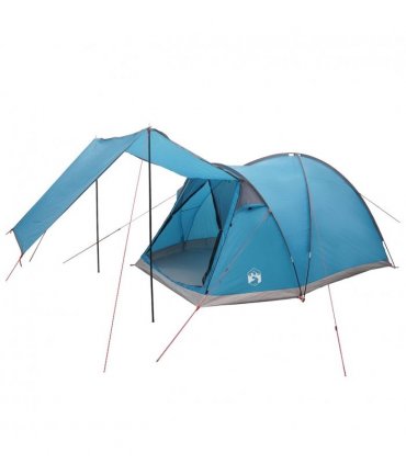 vidaXL Cabin Tent with Roof Blue 4-Person Polyester and Steel