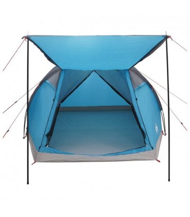 vidaXL Cabin Tent with Roof Blue 4-Person Polyester and Steel