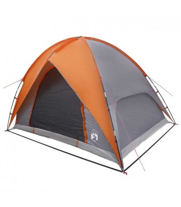 vidaXL Camping Tent with Rainfly Water-resistant Dome Grey and Orange