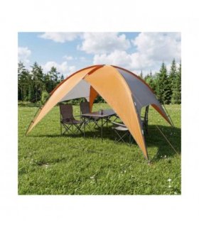 vidaXL Camping Tent with Rainfly Water-resistant Dome Grey and Orange