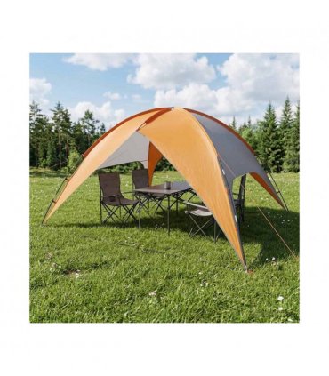 vidaXL Camping Tent with Rainfly Water-resistant Dome Grey and Orange