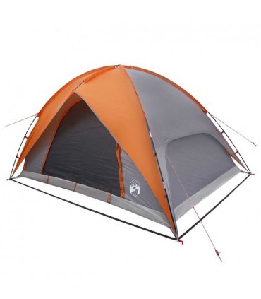 vidaXL Camping Tent with Rainfly Water-resistant Dome Grey and Orange
