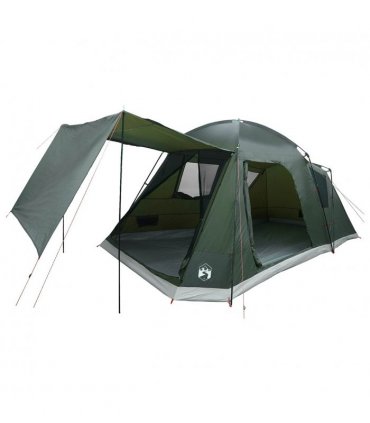 vidaXL Cabin Tent with Roof Army green 8-Person Polyester and Steel