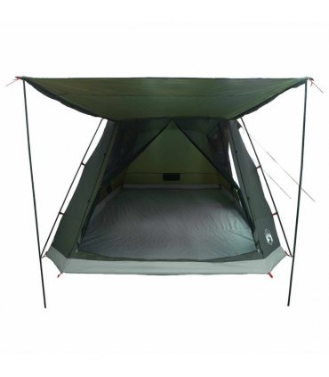 vidaXL Cabin Tent with Roof Army green 8-Person Polyester and Steel