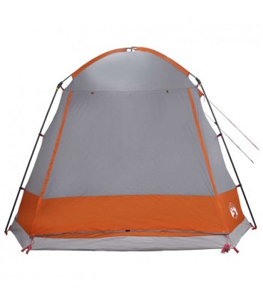vidaXL Cabin Tent Grey and Orange 8-Person Polyester and Steel
