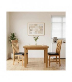 vidaXL Dining Chair 2 pcs Solid Oak Wood Black 45 x 59.5 x 100 cm