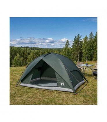 vidaXL Camping Tent with Rainfly Water-resistant Dome Army Green