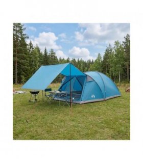 vidaXL Cabin Tent with Roof Blue 8-Person Polyester and Steel