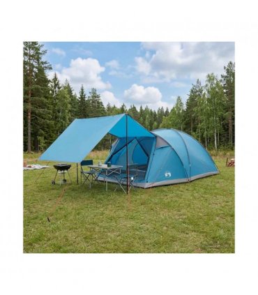 vidaXL Cabin Tent with Roof Blue 8-Person Polyester and Steel