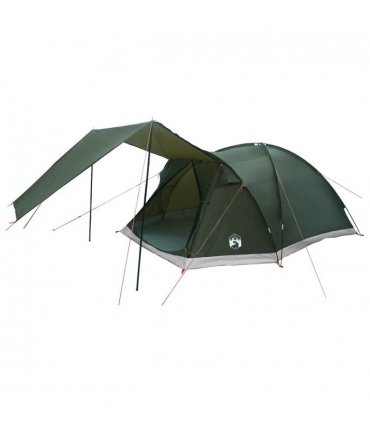 vidaXL Cabin Tent with Roof Army green 6-Person Polyester and Steel