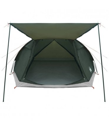 vidaXL Cabin Tent with Roof Army green 6-Person Polyester and Steel