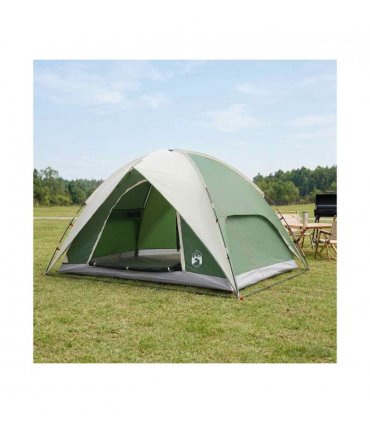 vidaXL Camping Tent with Rainfly Water-resistant Dome Green