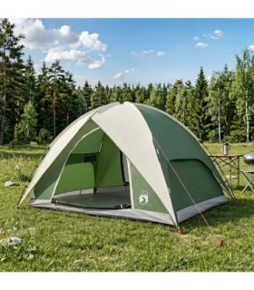 vidaXL Camping Tent with Rainfly Water-resistant Dome Green 4-Person