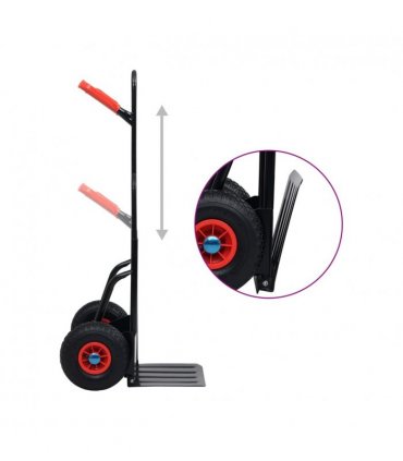 vidaXL Telescopic Hand Trolley 200 kg Black and Red