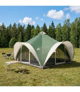 vidaXL Tipi Tent with Roof Green 18-Person Polyester and Steel
