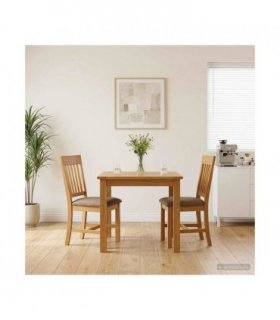 vidaXL Dining Chair 2 pcs Solid Oak Wood Grey 45 x 59 x 92 cm
