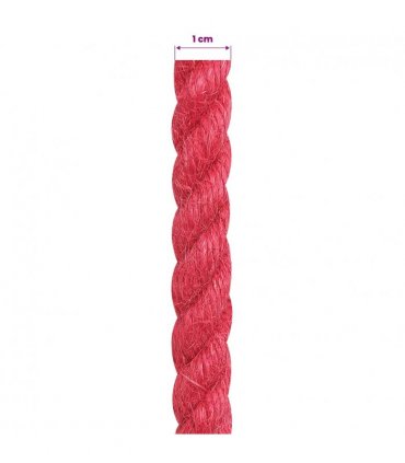 vidaXL Jute Rope Red 100% Tossa jute