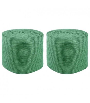 vidaXL Jute Rope 2 pcs Green 100% Tossa jute