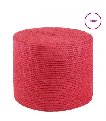 vidaXL Jute Rope Red 100% Tossa jute