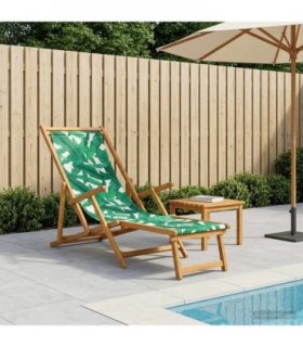 vidaXL Folding Sun Lounger 3 Position Solid Eucalyptus Wood