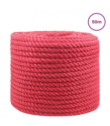 vidaXL Jute Rope Red 100% Tossa jute