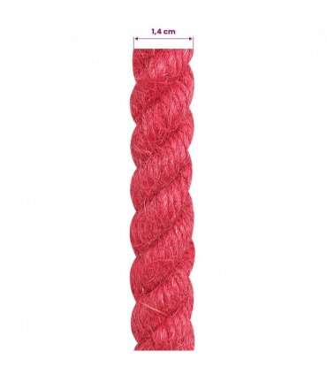 vidaXL Jute Rope Red 100% Tossa jute