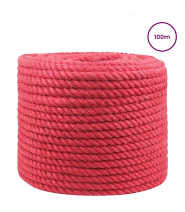 vidaXL Jute Rope Red 100% Tossa jute