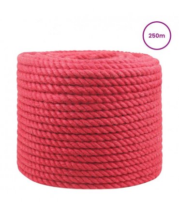 vidaXL Jute Rope Red 100% Tossa jute
