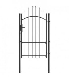 vidaXL Garden Gate with Lock Woerden Grey 175 x 100 cm Steel