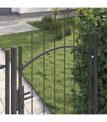vidaXL Garden Gate with Lock Woerden Grey 175 x 100 cm Steel