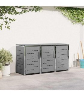 vidaXL Wheelie Bin Storage Stainless Steel Grey
