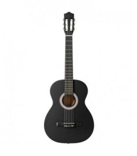 39 Inch Round Barrel Basswood Classical Folk Guitar (Matte Black)