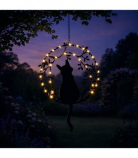 Hanging Solar Cat (24cm chain)