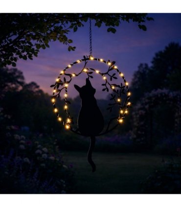 Hanging Solar Cat (24cm chain)