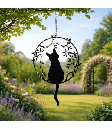 Hanging Solar Cat (24cm chain)