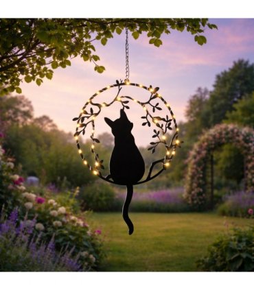 Hanging Solar Cat (24cm chain)