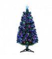 FCH 3ft Top With Stars Plastic Base PVC Material Optical Fiber Colorful And Color-Changing 85 Branches Christmas Tree White