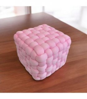 AcaciaHome Modern Velvet Upholstered Square Footstool Ottoman - 30cm Fully Assembled Soft Accent Foot Rest with Medium Firm Padded Cushion for Living Room, Office and Home Use