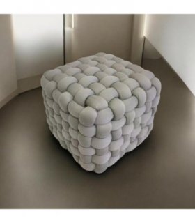 AcaciaHome Modern Velvet Upholstered Square Footstool Ottoman - 30cm Fully Assembled Soft Accent Foot Rest with Medium Firm Padded Cushion for Living Room, Office and Home Use