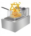 ZOKOP EH81 2500W 220-240V 6.3QT/6L Stainless Steel Single Cylinder Electric Fryer UK Plug
