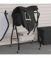 vidaXL Saddle Rack Foldable Freestanding Black Iron