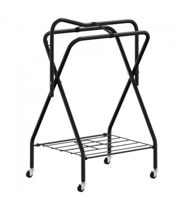 vidaXL Saddle Rack Foldable Freestanding Black Iron
