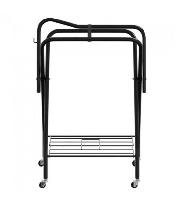 vidaXL Saddle Rack Foldable Freestanding Black Iron