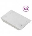 vidaXL Curry Combs 3 pcs Silver Aluminium