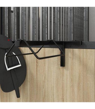 vidaXL Saddle Rack Wall Mounted Black Iron