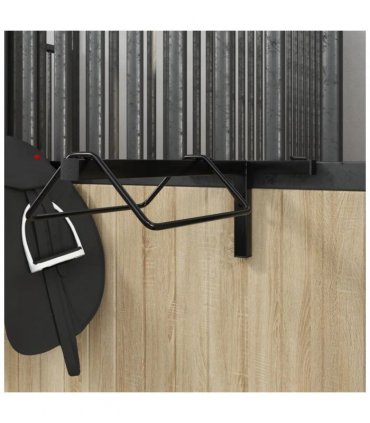 vidaXL Saddle Rack Wall Mounted Black Iron