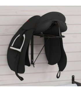 vidaXL Foldable Saddle Rack Wall Mounted Black Iron
