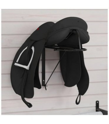 vidaXL Foldable Saddle Rack Wall Mounted Black Iron